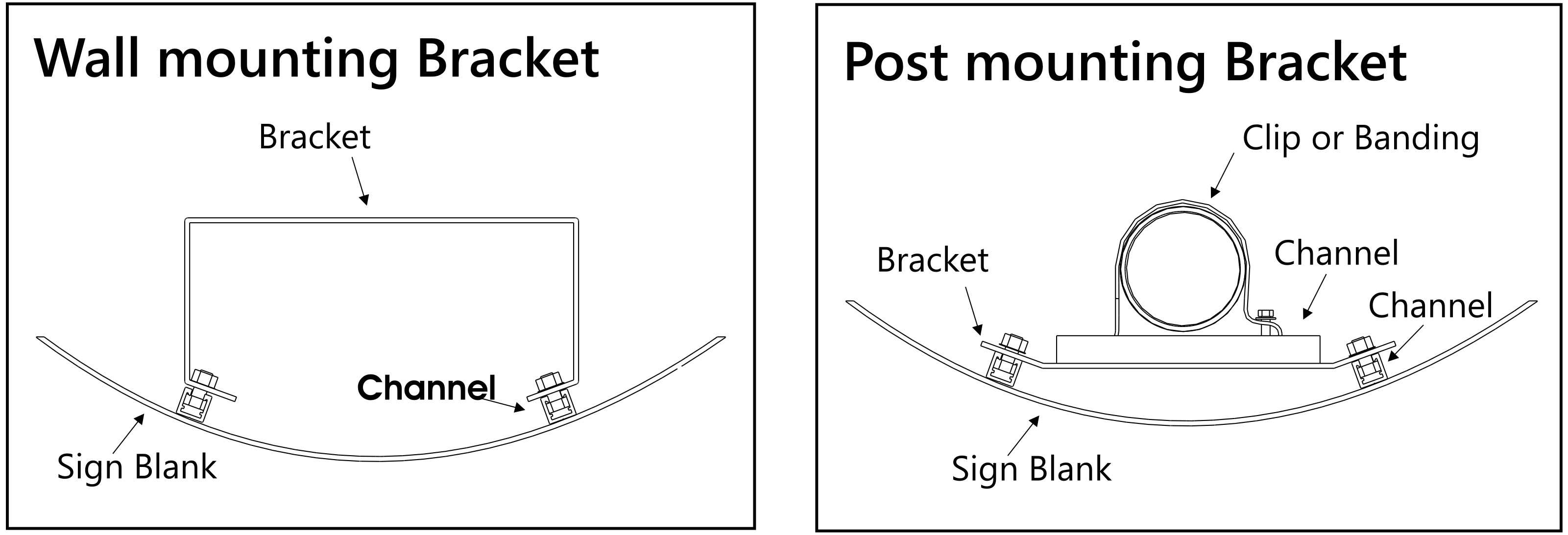 wall mounted box tray school signs